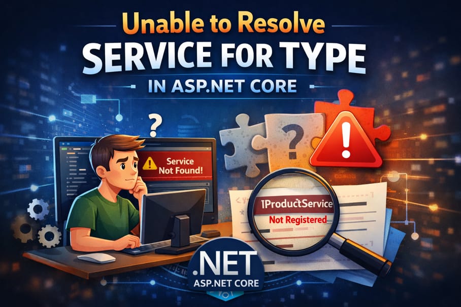 Unable to resolve service for type error in ASP.NET Core dependency injection with missing service registration